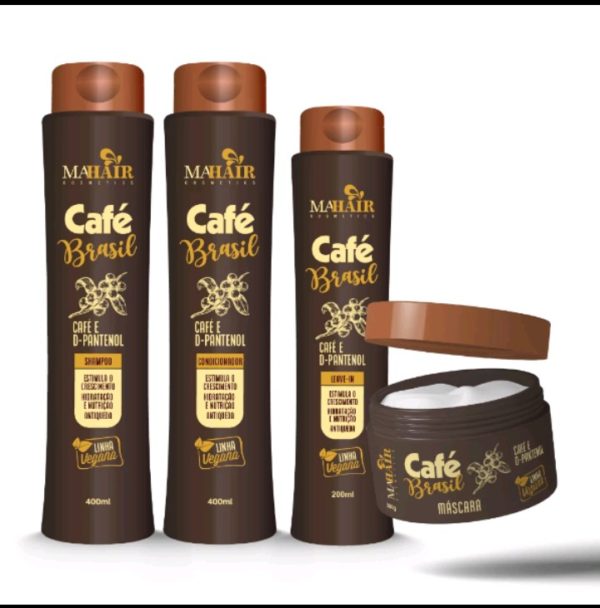 Kit capilar Café Brasil Mahair - Linha Vegana 4 Produtos